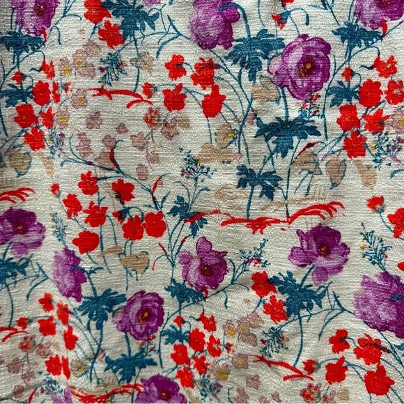 Ann Taylor Sheath Dress NWT Floral Red, Turquoise, Purple Flowers Lined Cotton - Picture 8 of 11